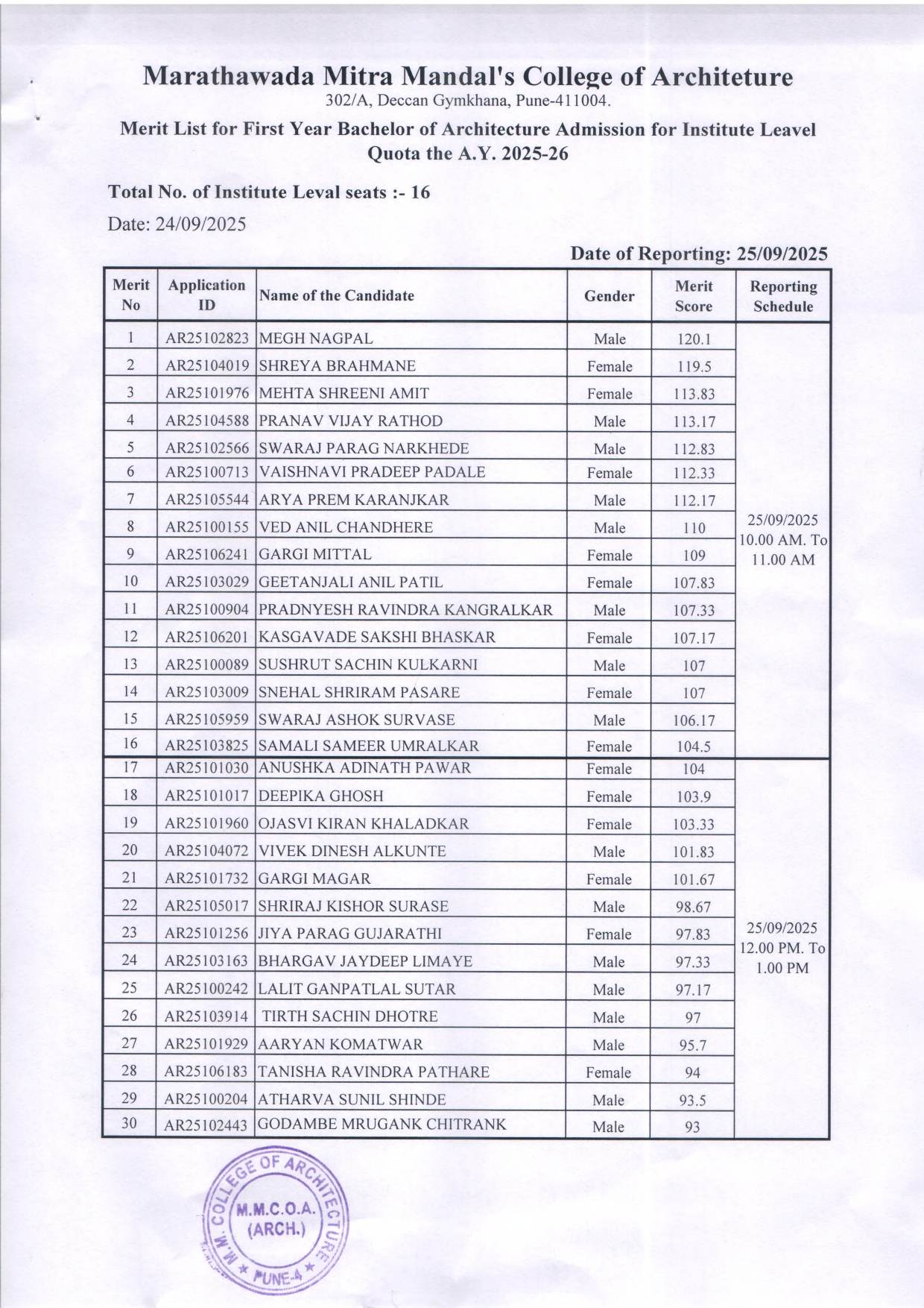 Merit List 2025 26 page 0001